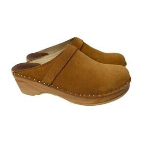 Troentorp Clogs Womens Size 7 Brown Tan Leather Mules
